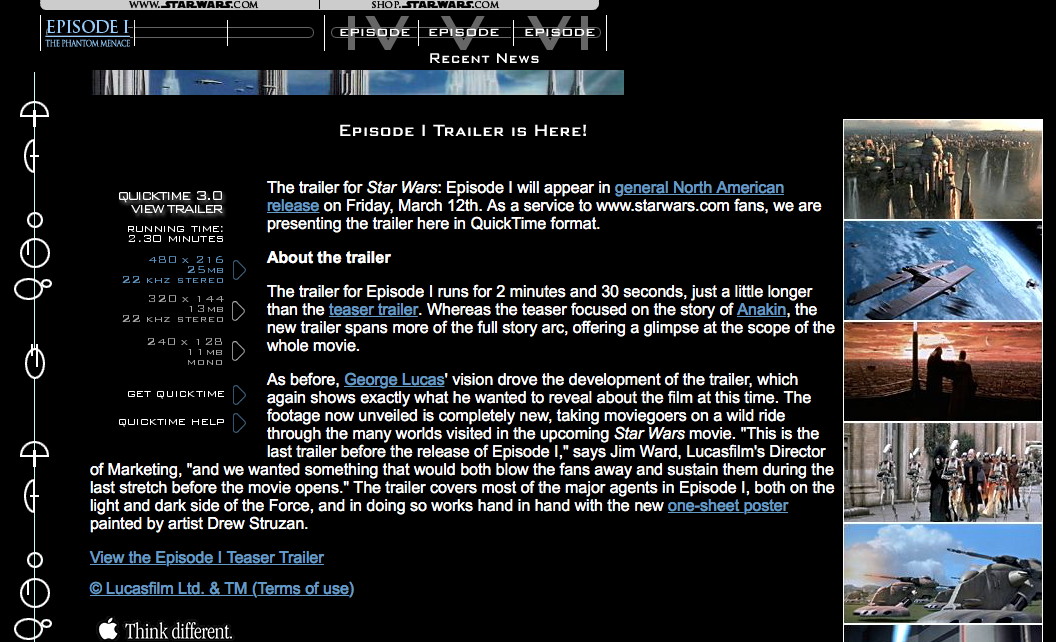 Souvenir : le QuickTime Movie Trailers Theatre – Les trésors de l ...